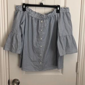 Off the shoulder, striped blouse